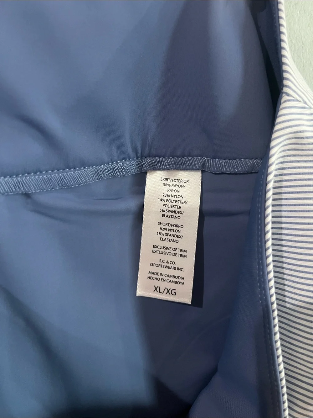 S.C.&Co. Striped-Trim Blue Swim Bottoms